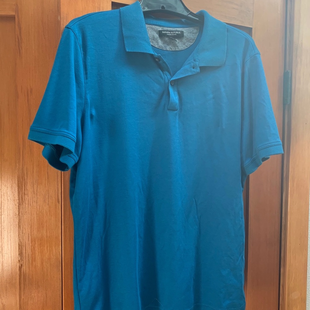 Banana Republic Men’s Blue Luxury Touch Polo, Large